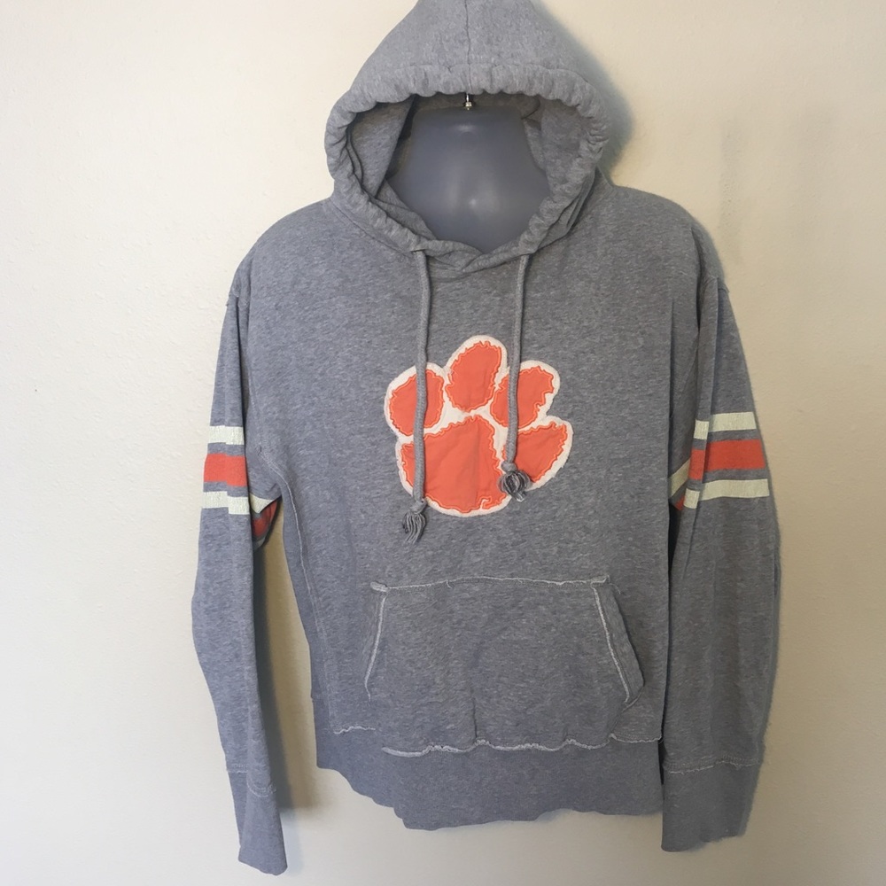 Clemson Tigers Distressed Pullover Hoodie Sz Large